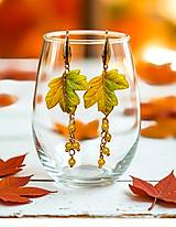 Náušnice - Visiace náušnice  jesenné lístie, nerezová oceľ - 17776303_