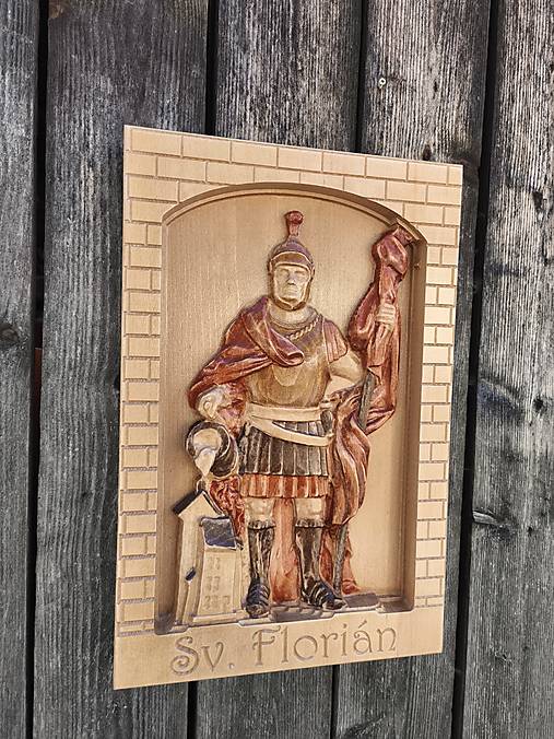 Dekorácie - Sv. Florián drevorezba - 17779025_