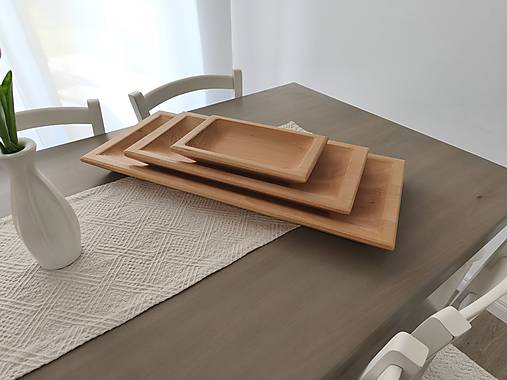 Nádoby -  Drevená servírovacia misa / podnos - 17779207_