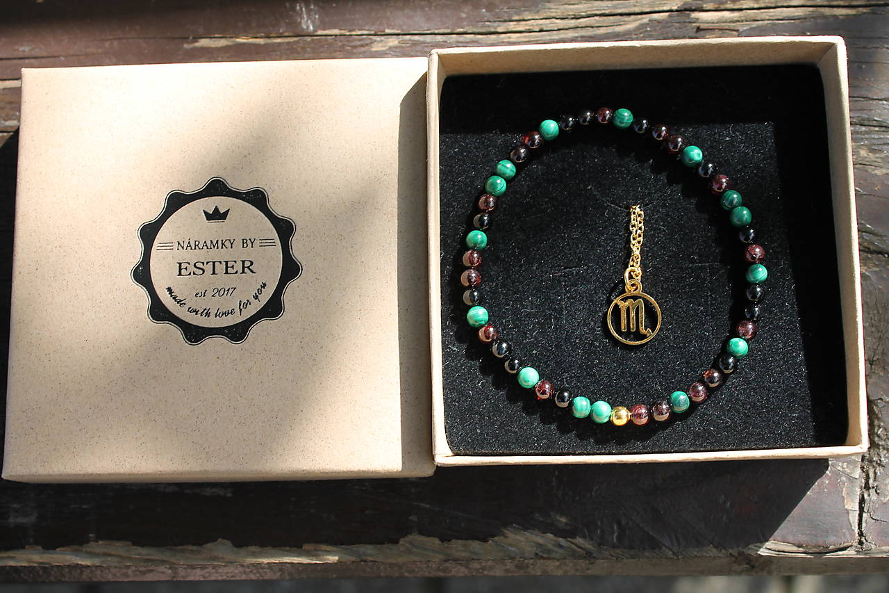 Škorpión_Minimalistický náramok s retiazkou s príveskom