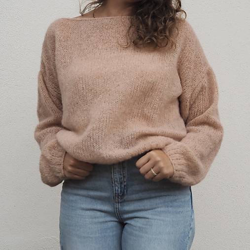 Svetre a kardigány - Pletený obláčik...desert rose - 17779090_