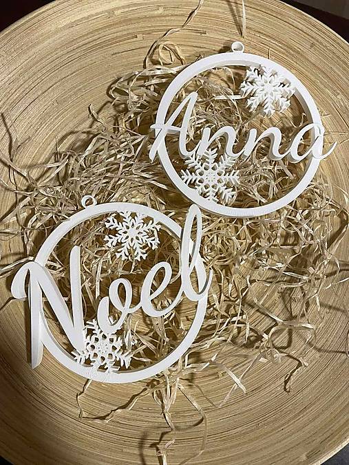 Dekorácie - Vianočná ozdoba s vašim menom alebo textom - 17778387_