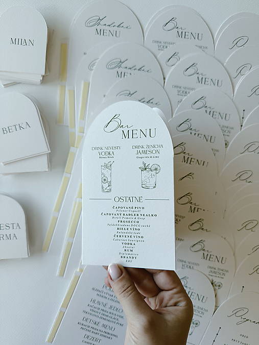 Papiernictvo - Svadobné menu trojhran oblý - 17781861_