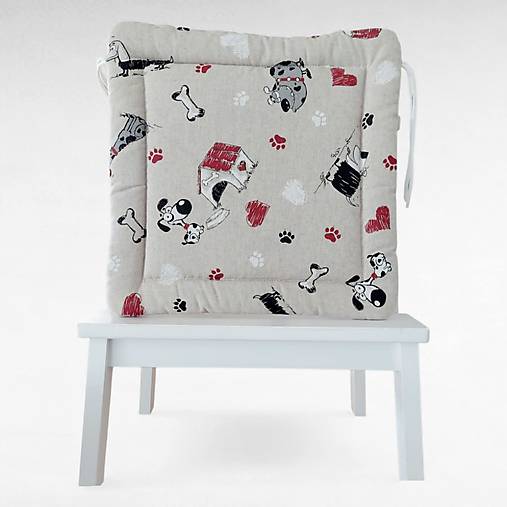 Úžitkový textil - Podsedák na školskú stoličku - veselé jazvečíky (Bláznivé psiská - režná bavlna hrubšia) - 17781853_