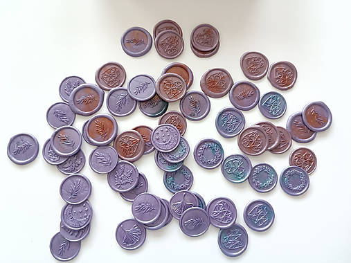 Úložné priestory & Organizácia - Sada hotových pečatí (Fialová mix, 61 ks) - 17780649_