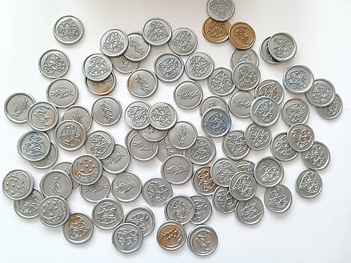 Úložné priestory & Organizácia - Sada hotových pečatí (Strieborná, 80 ks) - 17780664_