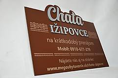 Tabuľky - Ľudová tabuľka s názvom chaty/penziónu/hotela s gravírom údajov - 17780851_
