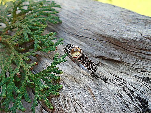 Strieborny prsteň Ag 925 Antik Citrín