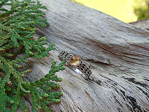 Strieborny prsteň Ag 925 Antik Citrín