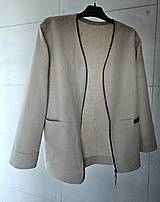 Saká - ⚠️50% ZĽAVA⚠️ Ľanové sako NATUR - 17782114_