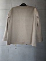 Saká - ⚠️50% ZĽAVA⚠️ Ľanové sako NATUR - 17782117_