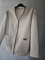 Saká - ⚠️50% ZĽAVA⚠️ Ľanové sako NATUR - 17782120_