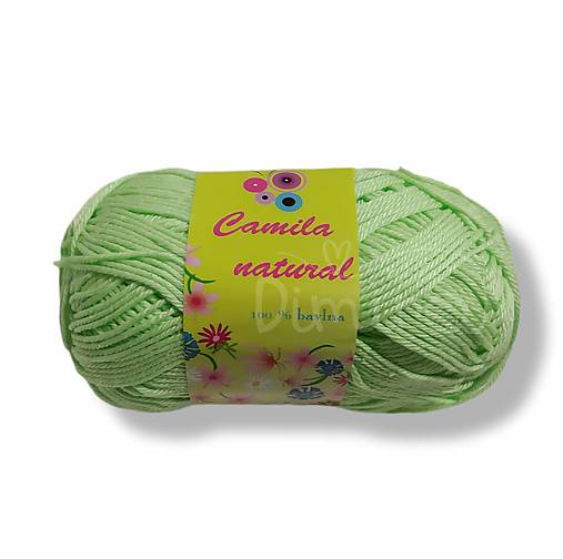 Galantéria - Camila Natural 100% bavlna 50 g (158 svetlá zelená) - 17780130_