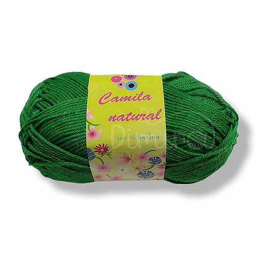 Galantéria - Camila Natural 100% bavlna 50 g (147 tmavá zelená) - 17780137_
