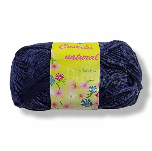 Galantéria - Camila Natural 100% bavlna 50 g (109 tmavá modrá) - 17780149_