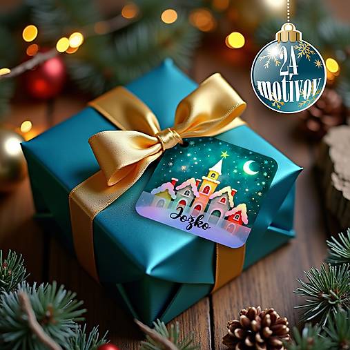 Úložné priestory & Organizácia - holografické vianočné menovky "TURQUIOSE"  - 17784687_