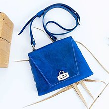 Kabelky - Kožená kabelka Camille Raw (crazy modrá) - 17785429_