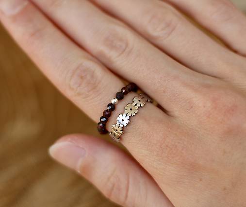 Prstene - DUO prsteňov - granát  - 17782863_