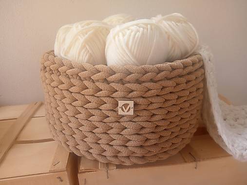 Úložné priestory & Organizácia - Dizajnový košík KARAMEL  - 17783843_