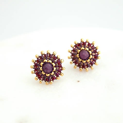 Mini kruhy s Rubínmi (Burgundy)