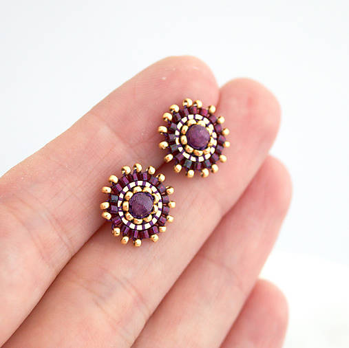 Mini kruhy s Rubínmi (Burgundy)