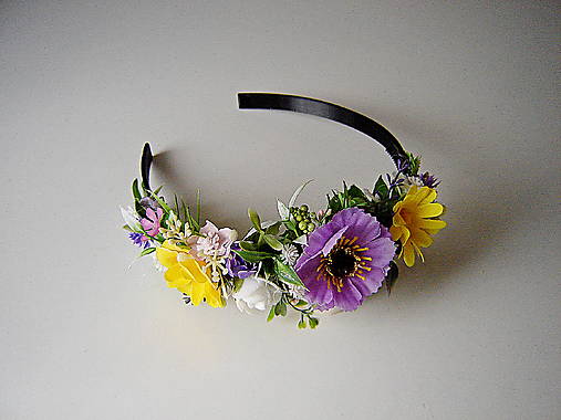 Ozdoby do vlasov - Květinová čelenka do vlasů - 17784779_