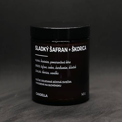 SLADKÝ ŠAFRAN + ŠKORICA sójová sviečka
