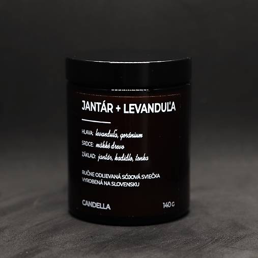 JANTÁR + LEVANDUĽA sójová sviečka