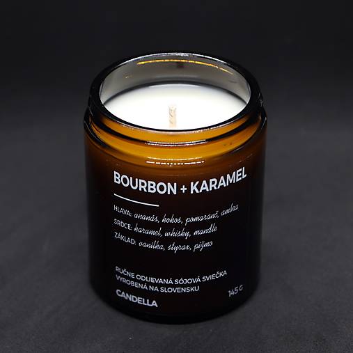 BOURBON + KARAMEL sójová sviečka