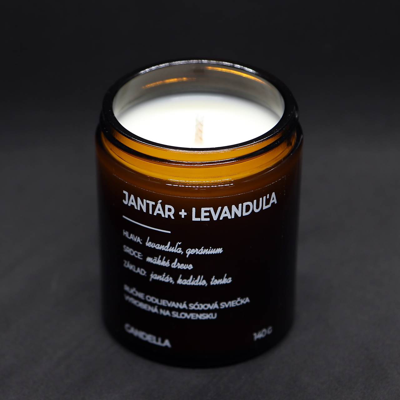 JANTÁR + LEVANDUĽA sójová sviečka