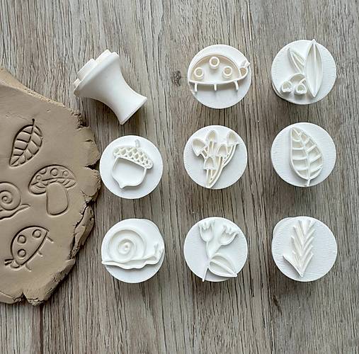 Príbory, varešky, pomôcky - Pečiatky – 9ks sada príroda - 17784857_