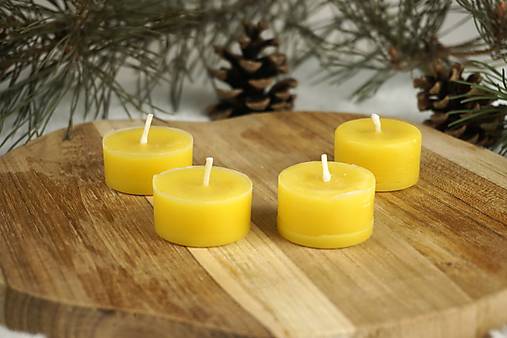 Sada 4 kusov Čajových sviečok z včelieho vosku bez obalu