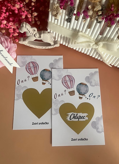 Papiernictvo - Stierací žreb - Oznámenie pohlavia bábätka - 17784394_