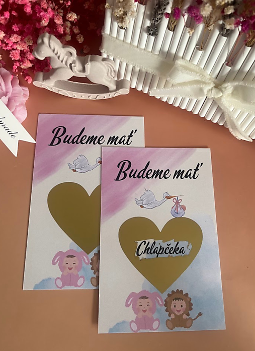 Papiernictvo - Stierací žreb - Oznámenie pohlavia bábätka - 17784420_