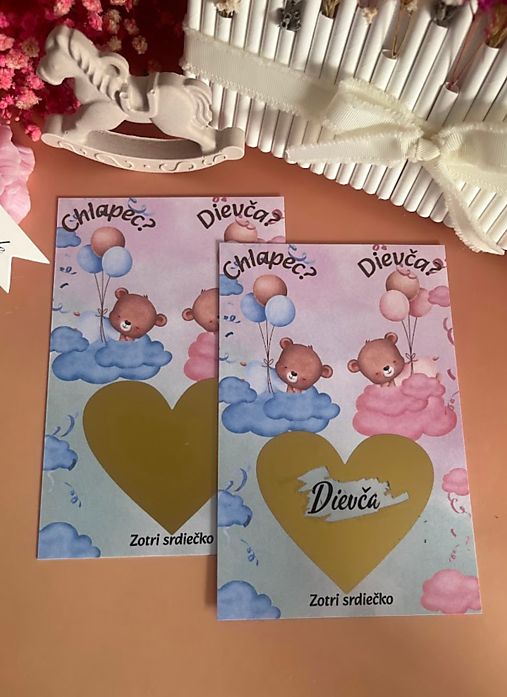 Papiernictvo - Stierací žreb - Oznámenie pohlavia bábätka - 17784429_