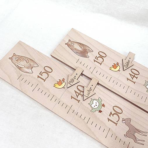 Nábytok - Rastový meter - Lesné zvieratká maľovaný - 17787358_