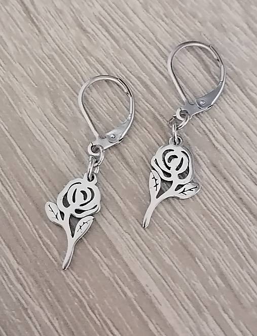 Náušnice - Minimalistické náušnice - ruža - chirurgická oceľ  - 17786539_