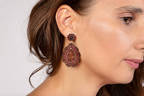 Náušnice - náušnice Anna v hnedej - 17787774_