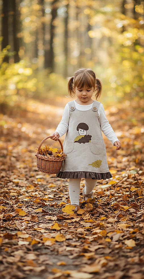 Detské oblečenie - Detská šatová suknička - jesenná hra - 17787334_