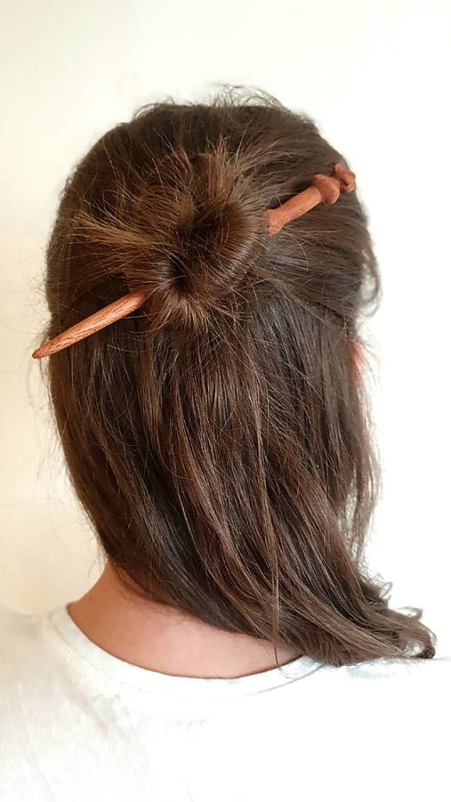 Ozdoby do vlasov - Ihlica do vlasov z mahagónu - jabĺčko - 17787424_