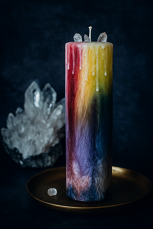 Sviečky - Energetická sviečka Harmonizácia čakier – očista, ochrana a vyváženie energií - 17786853_