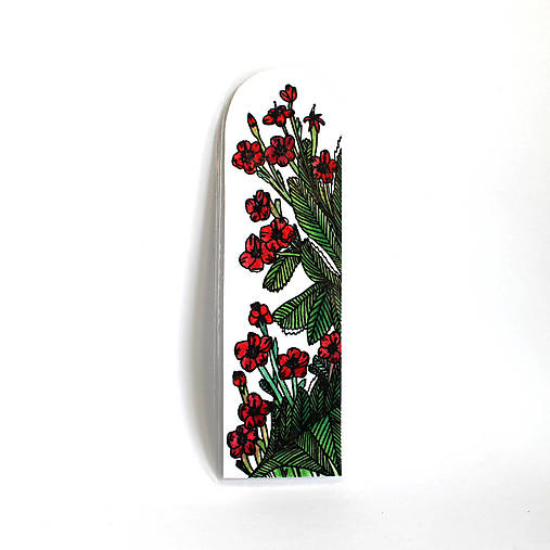 Papiernictvo - ZÁLOŽKA Červené kvetinky - 17787198_