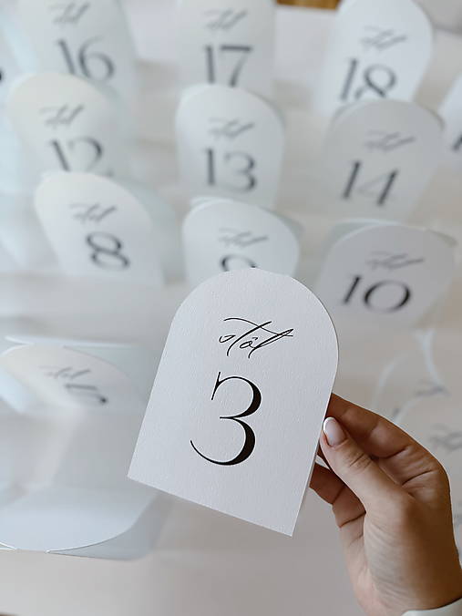 Papiernictvo - Čísla na stoly strieškové poloblúky čierne - 17788406_