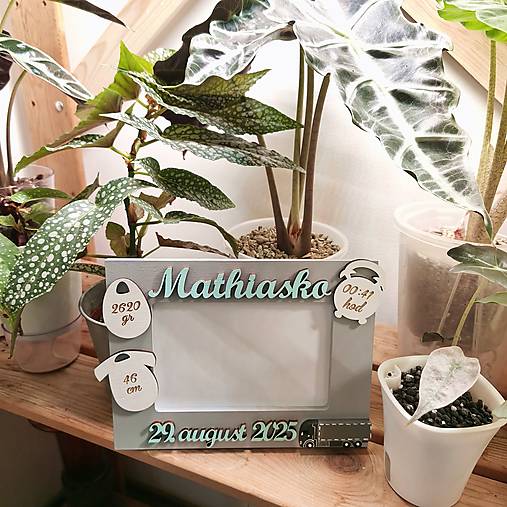 Rámiky - Fotorámik s menom a mierami - 17789677_