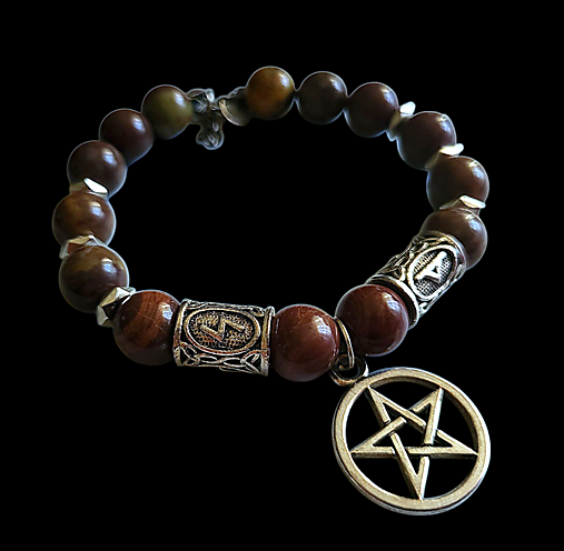Náramky - Náramok Pentagram/Jaspis - 17788154_