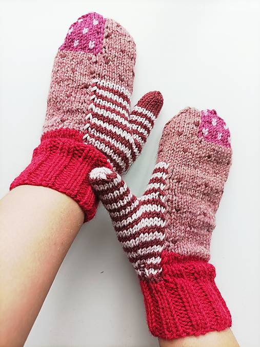 Rukavice - Červené palčiaky  - 17789899_