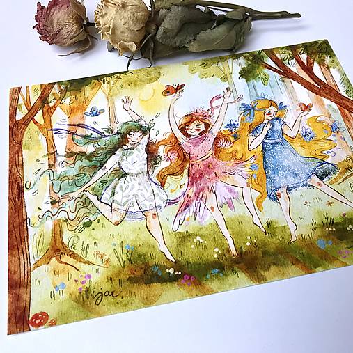 Kresby - Vílie radosti- print  - 17788619_