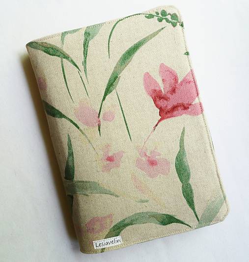 Papiernictvo - Obal na knihu nastaviteľný - Ružové kvety (režný) - 17789536_