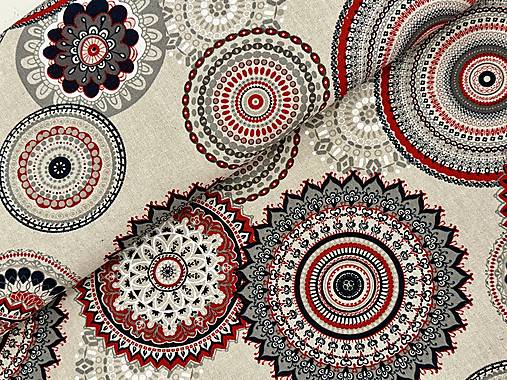 BAVLNA DEKOR TALIANSKO / ČERVENÁ MANDALA