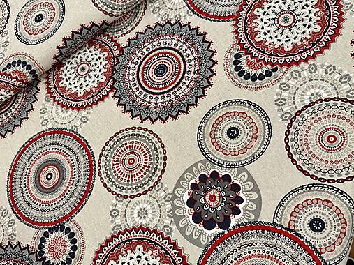 BAVLNA DEKOR TALIANSKO / ČERVENÁ MANDALA